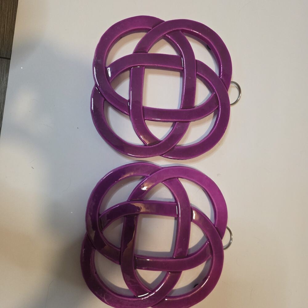 Core Kitchen Purple Ceramic Trivet Hot Pad Pot Holder Set of 2 Heat Resistant
